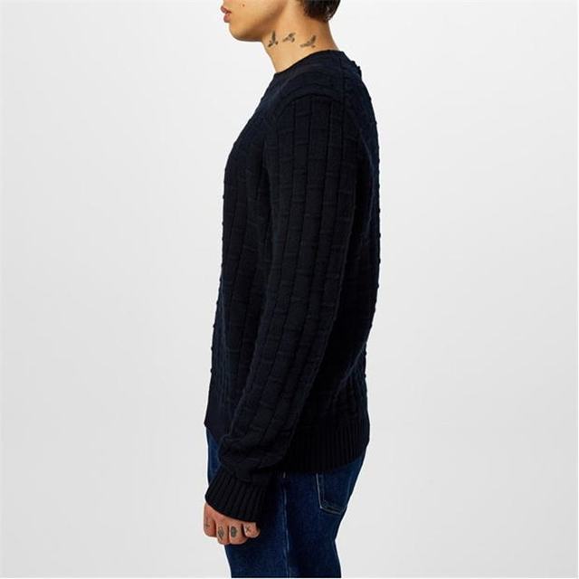 Prada Men's Knitted Pullover Blue Comfortable and Fashionable