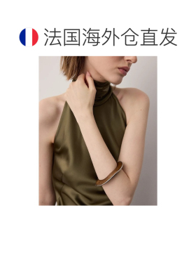自营欧洲直邮Ralph Lauren拉夫劳伦 女士棕色/银色木质银色弧形手