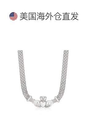 Ross-Simons 纯银 Bismark-Link Claddagh 项链 - 20 英寸 【美国