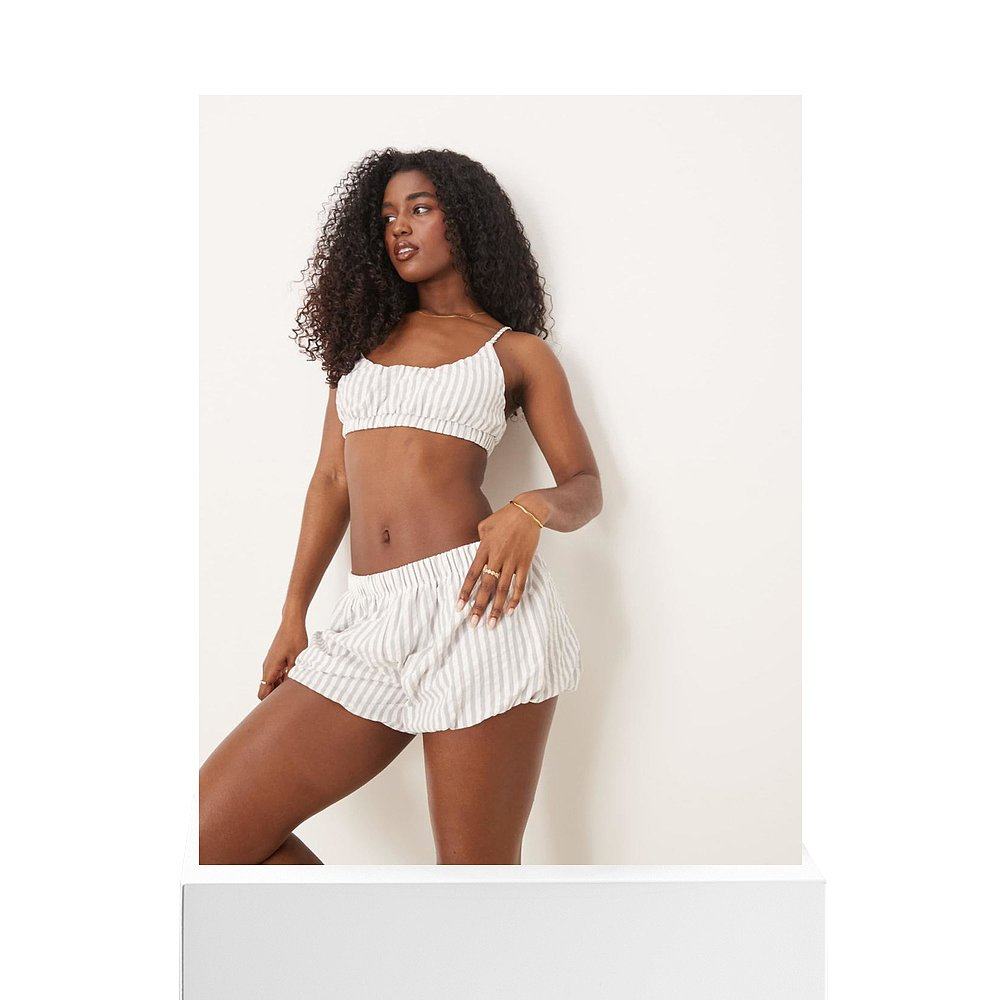 1h可退 香港直邮ASOS 女士 bralette and bloomer 设计梭织短款条 - 图3