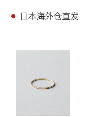 1h可退 日本直邮ete 女士K18黄金薄钻石戒指 简约设计 精致典雅