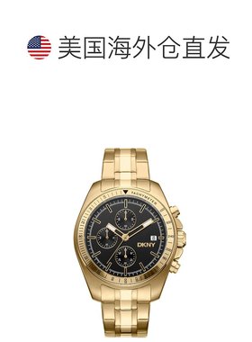 自营dknyEVERYDAY Central Park Chrono Black Dial Gold Men's W