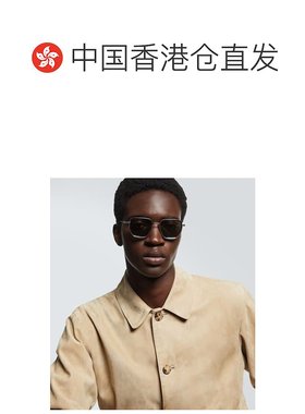 1h可退 香港直邮潮奢 zegna 杰尼亚 男士 方框太阳眼镜 black黑色