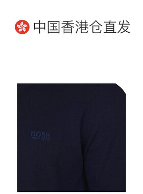 香港直邮HUGO BOSS 男士深蓝色V领T恤 BATISSE-E-50298509-402