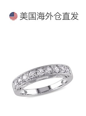 自营 Mimi & Max 4/5 克拉 TGW 925 纯银白色蓝宝石周年纪念戒指