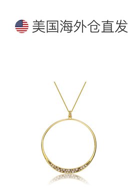 自营 genevive金色叠层立方氧化锆光环项链 - 金色 美国奥莱直发