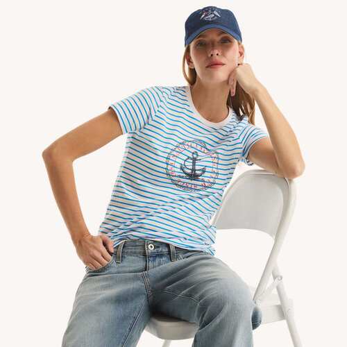 自营Nautica Womens Sailing Club Graphic T-Shirt - bright whi - 图2