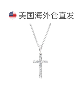 自营925 纯银 Ross-Simons 钻石十字架吊坠项链 - 18 英寸 美国奥