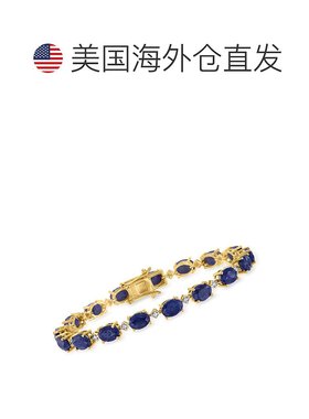 自营ross-simons罗斯-西蒙斯蓝宝石和 . 18kt 纯金钻石手链 - 8