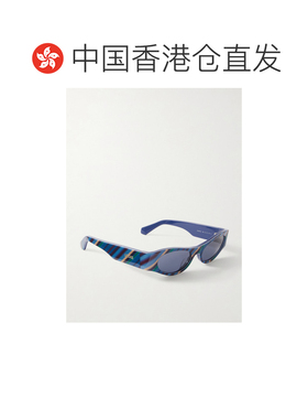 香港直邮LOEWE 罗意威 女士 + Paula's Ibiza D形框条纹醋纤太阳