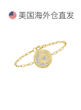 自营Ross-Simons Diamond Celestial Paper Clip Link Bracelet i