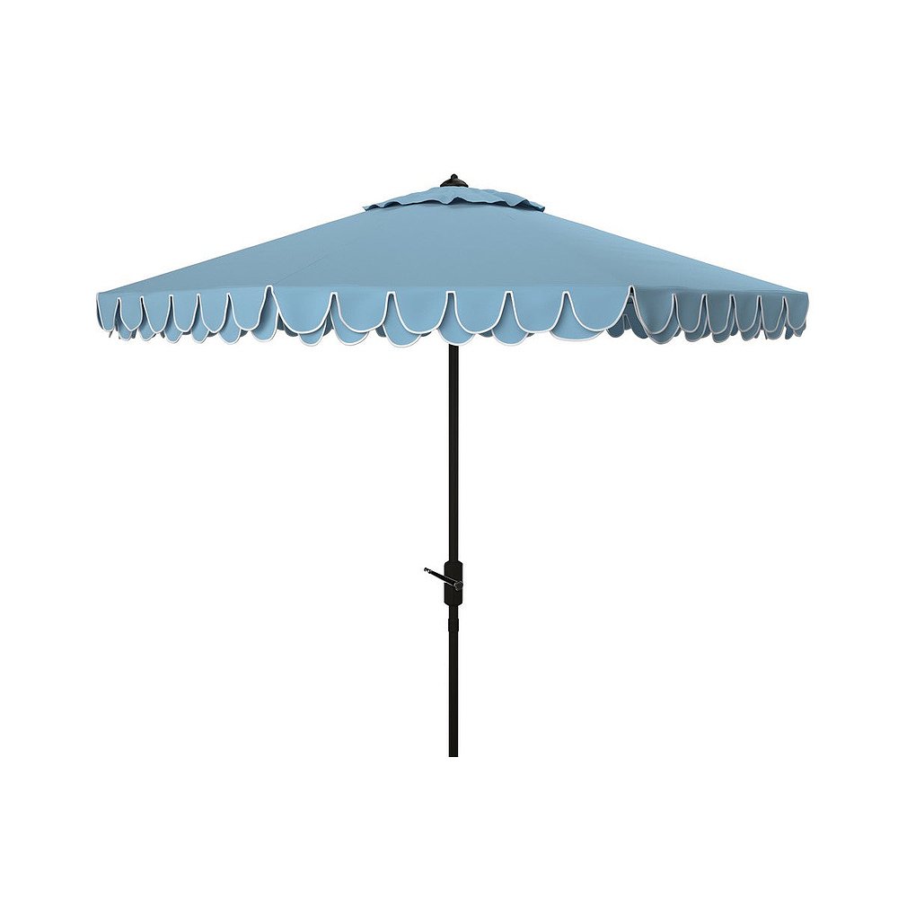 safaviehElegant Valance 9Ft Auto Tilt Umbrella - 米色/白色 - 图2