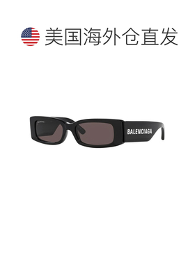 自营Balenciaga EVERYDAY BB 0260s 001 56mm女士矩形太阳镜-黑色