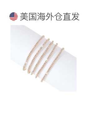 自营Adornia 多弹力水晶手链套装金 - 黄色 美国奥莱直发