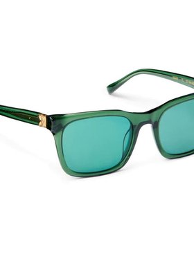 【美国奥莱】直发 Bruno Magli 绿色醋酸纤维矩形太阳镜 - 灰云色