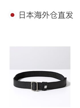 日本直邮GUIDI 男士全粒面 BLT16 野牛皮腰带带金属标志牌（黑色