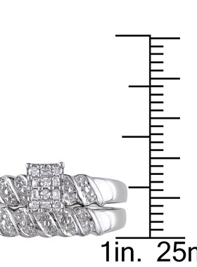 美国直邮Julianna B朱莉安娜女士戒指双环方形钻石简约休闲时尚