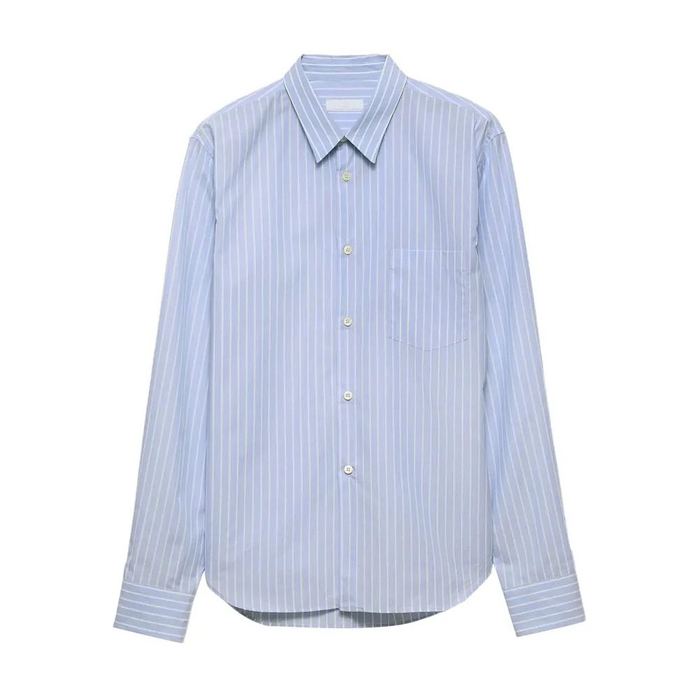 1h可退 PRADA 男士衬衫 UCN627SOOO17LQ09 AW2025 蓝色 Prada Str - 图2