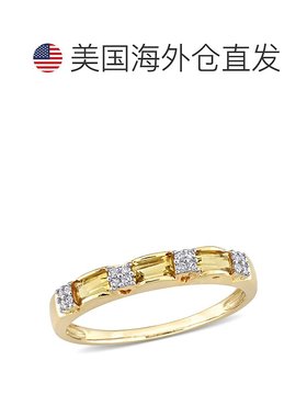 自营 mimi & max3/8 CT TGW 10k 金黄水晶和钻石装饰永恒戒指 -