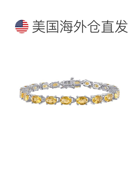 自营mimi & max14 3/4 CT TGW 925 纯银黄水晶手链 - 银白色 美国