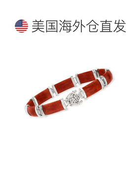 自营Ross-Simons 925 纯银翡翠“Good Fortune”手链 - 8.5 英寸