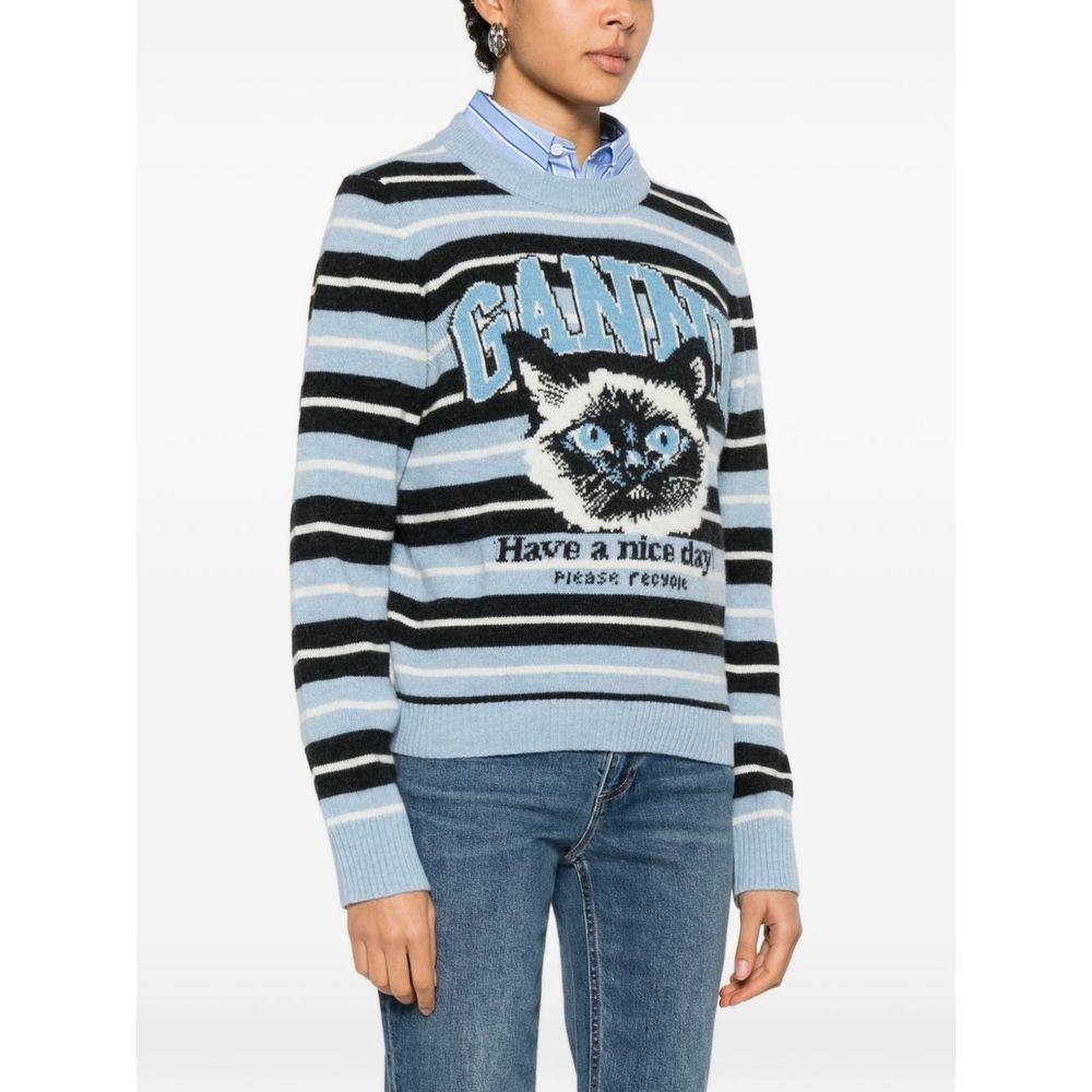 1h可退 香港直邮GANNI 甘尼 女士 Clear 蓝色毛线衫 A1070266326,淘宝优惠券,粉丝福利购,淘宝优惠卷