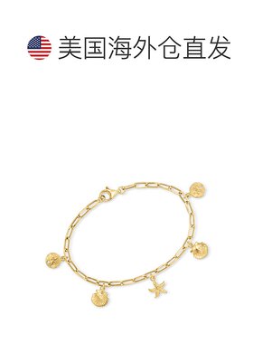 自营 Ross-Simons 14kt 黄金海洋生物回形针吊饰手链 - 8 英寸 美