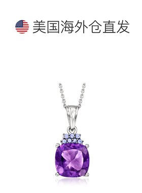 自营Ross-Simons 紫水晶和坦桑石吊坠项链（纯银）- 18 英寸 美国