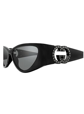 GUCCI 男士太阳镜 GG1824S004 SS2025 黑色 几何框太阳镜