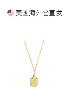 sterling forever六边形标签初始项链-gold-x 【美国奥莱】直发