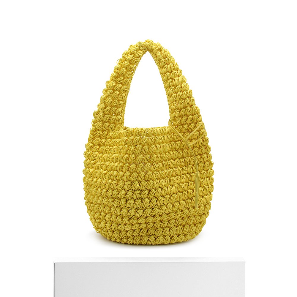 香港直邮潮奢 J.W. Anderson女士 YELLOW COTTON POPCORN BASKET-图3