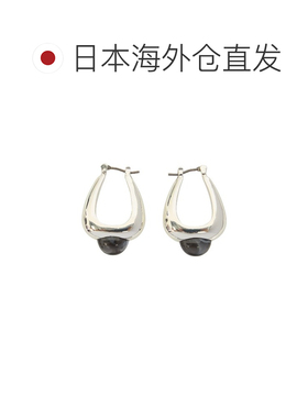 日本直邮AMERI 女士 简约圆环耳钉 黑色渐变点缀 【付后1h可退】