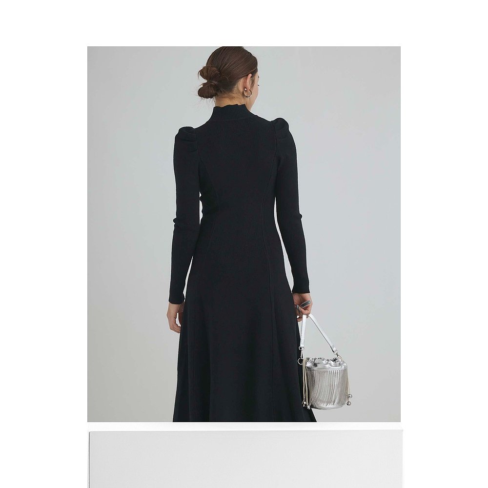 1h可退 日本直邮Edit Sheen 女士泡袖高领针织连衣裙 SH25S0019 - 图3