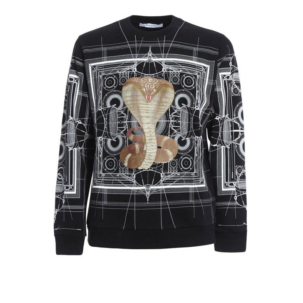 香港直邮givenchy男士黑色印花卫衣 天猫国际全球探物卫衣