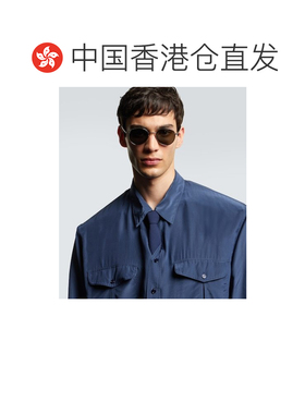 香港直邮Saint Laurent 圣罗兰 男士 徽标圆形眼镜