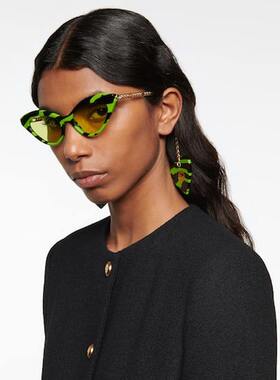 Gucci 古驰 女士 斑马纹猫眼太阳眼镜 000919