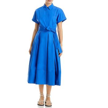 lafayette 148 new york women's cotton midi shirt dress - classic cobalt blue [US.