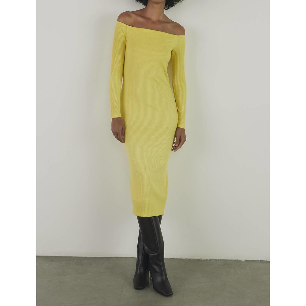 enza costaA Coste Off Shoulder L/s Dress In Yellow yellow【-图2