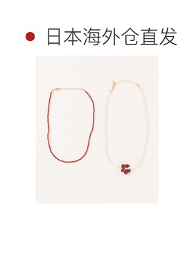 1h可退 日本直邮LOWRYS FARM 女装 花朵双层项链 2件组 设计感叠