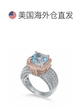 自营 Suzy Levian Sterling Silver Cushion 6.5 cttw Blue and W