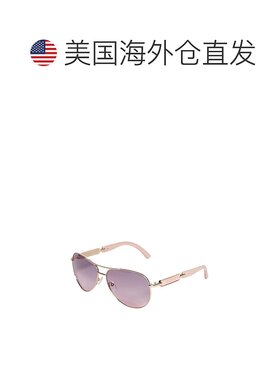 自营guess经典飞行员太阳镜 - 闪亮玫瑰金/波尔多 【美国奥莱】直
