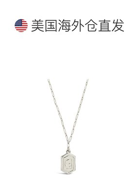 sterling foreverHexagon Tag Initial Necklace - silver-g 【美