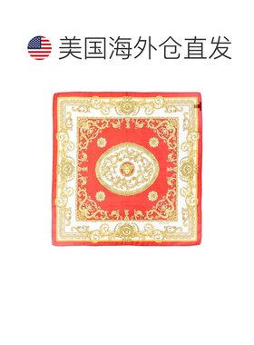 自营Versace Barocco印花真丝围巾-红色 美国奥莱直发