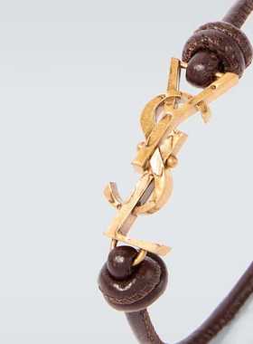 1h可退 潮奢 Saint Laurent 圣罗兰 男士 Cassandre 皮革手链
