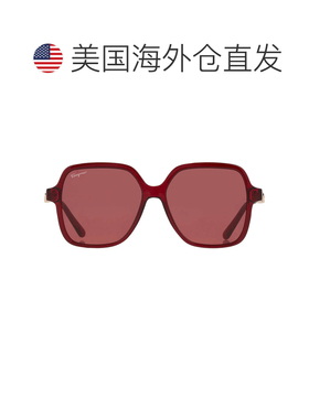自营Salvatore Ferragamo Burgundy Square Ladies Sunglasses SF