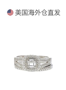 自营 vir jewels1/3 克拉半镶钻石新娘套装带公主中心银尺寸 7 -