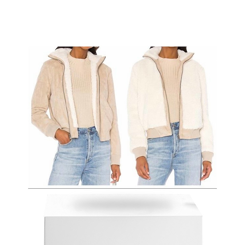 cupcakes and cashmereKendal Reversible Bomber Jacket In Cafe - 图3