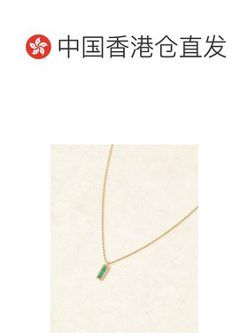 1h可退 香港直邮潮奢 ASOS 男士 s 设计防水不锈钢方形吊坠绿色项