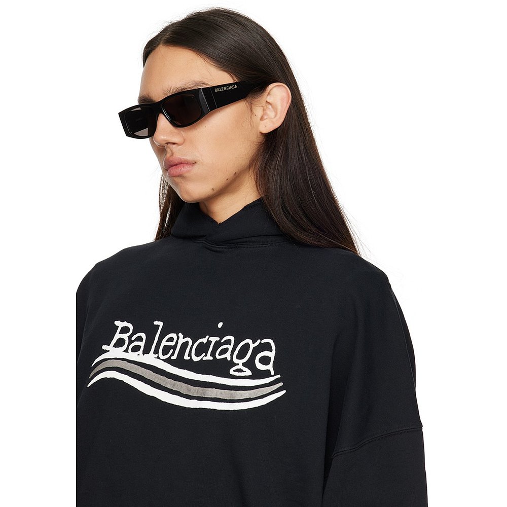 潮奢 Balenciaga 巴黎世家 男士黑色 LED Frame 太阳镜 - 图2