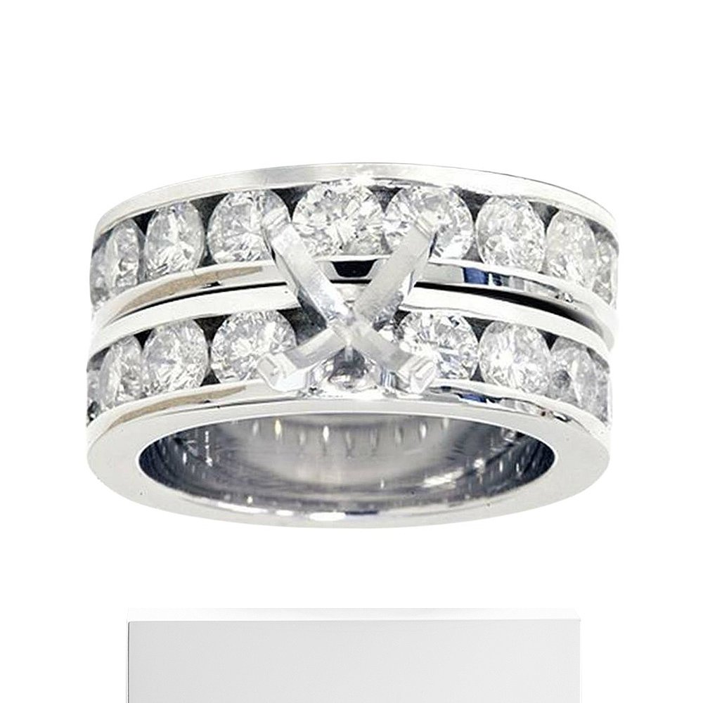 pompeii33ct Diamond Engagement Semi Mount Wedding Ring Set W - 图3